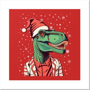 Christmas T-Rex Posters and Art